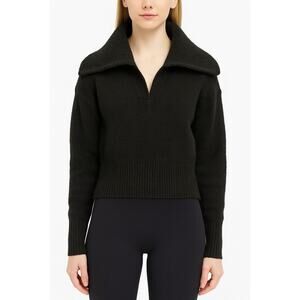 Express Women’s Black Cozy Knit Collared Pullover Sweater – Size M